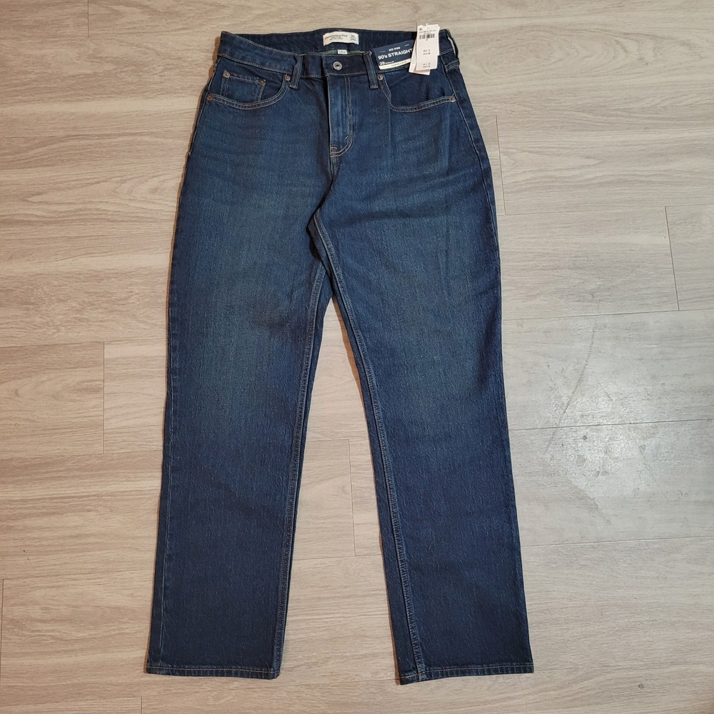 Abercrombie & Fitch Curve Love 90s Relaxed High Rise Jeans Dark Wash 29R(32x30)